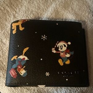 Coach Black Disney holiday print men’s wallet